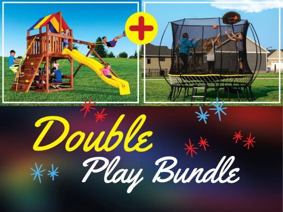 5B Fiesta Clubhouse Pkg II Popular and 10 Ft. Trampoline Bundle